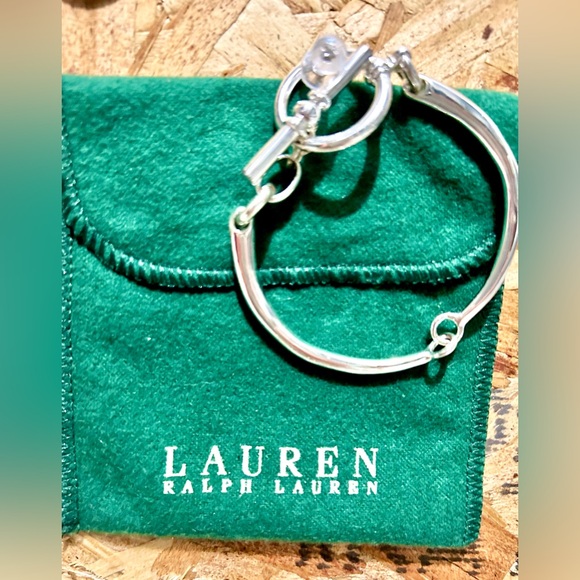 Ralph Lauren silver tone vintage bracketts x2 with original RL felt bag & box - Picture 5 of 7